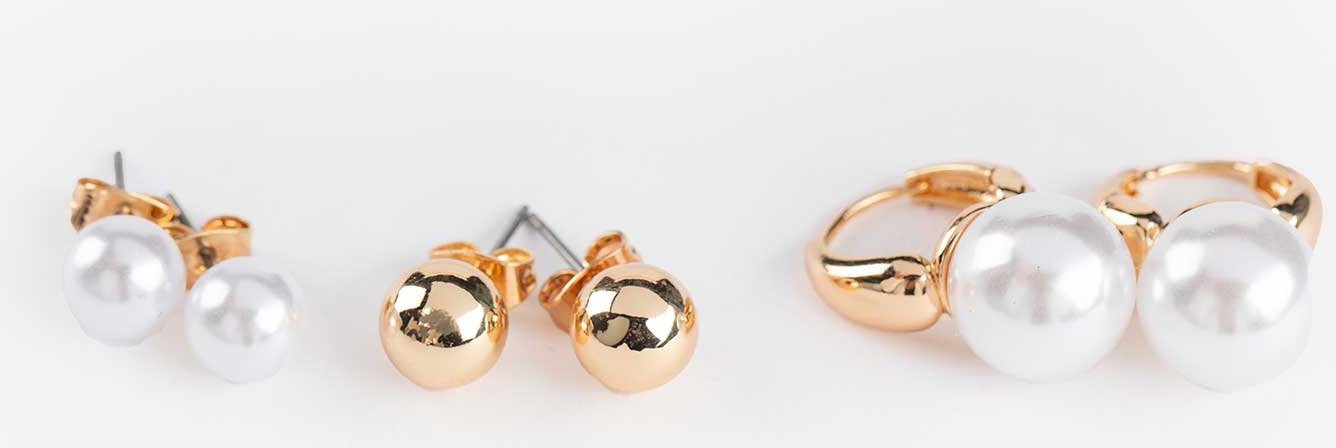 Ohrringe - 3er-Pack - goldfarben