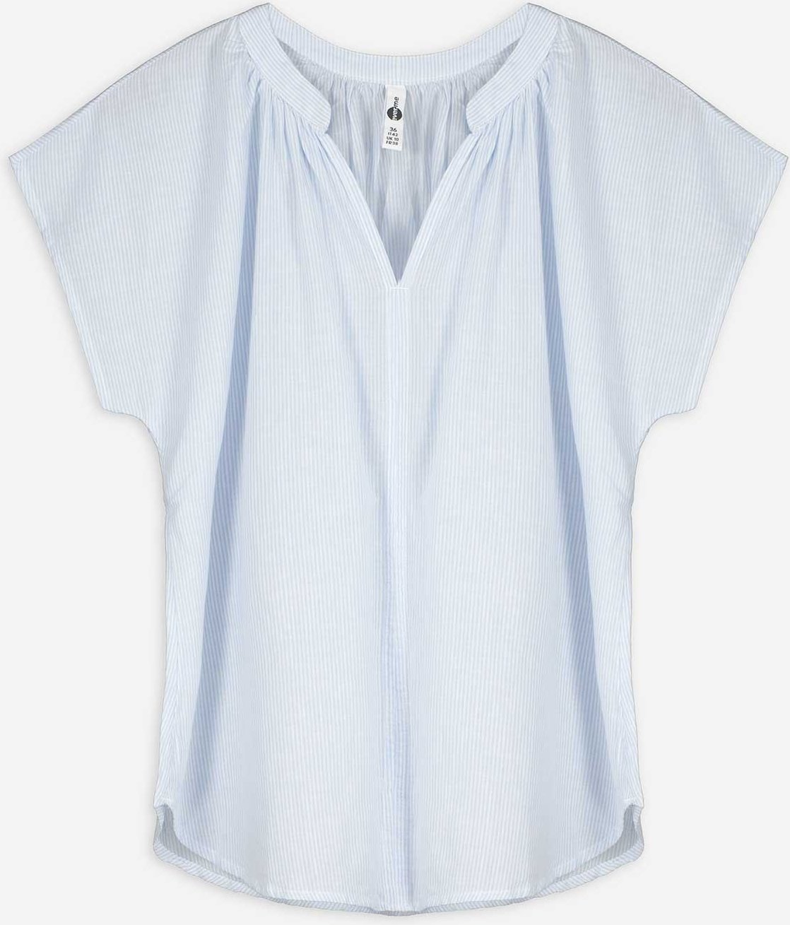 Bluse - V-Ausschnitt - hellblau