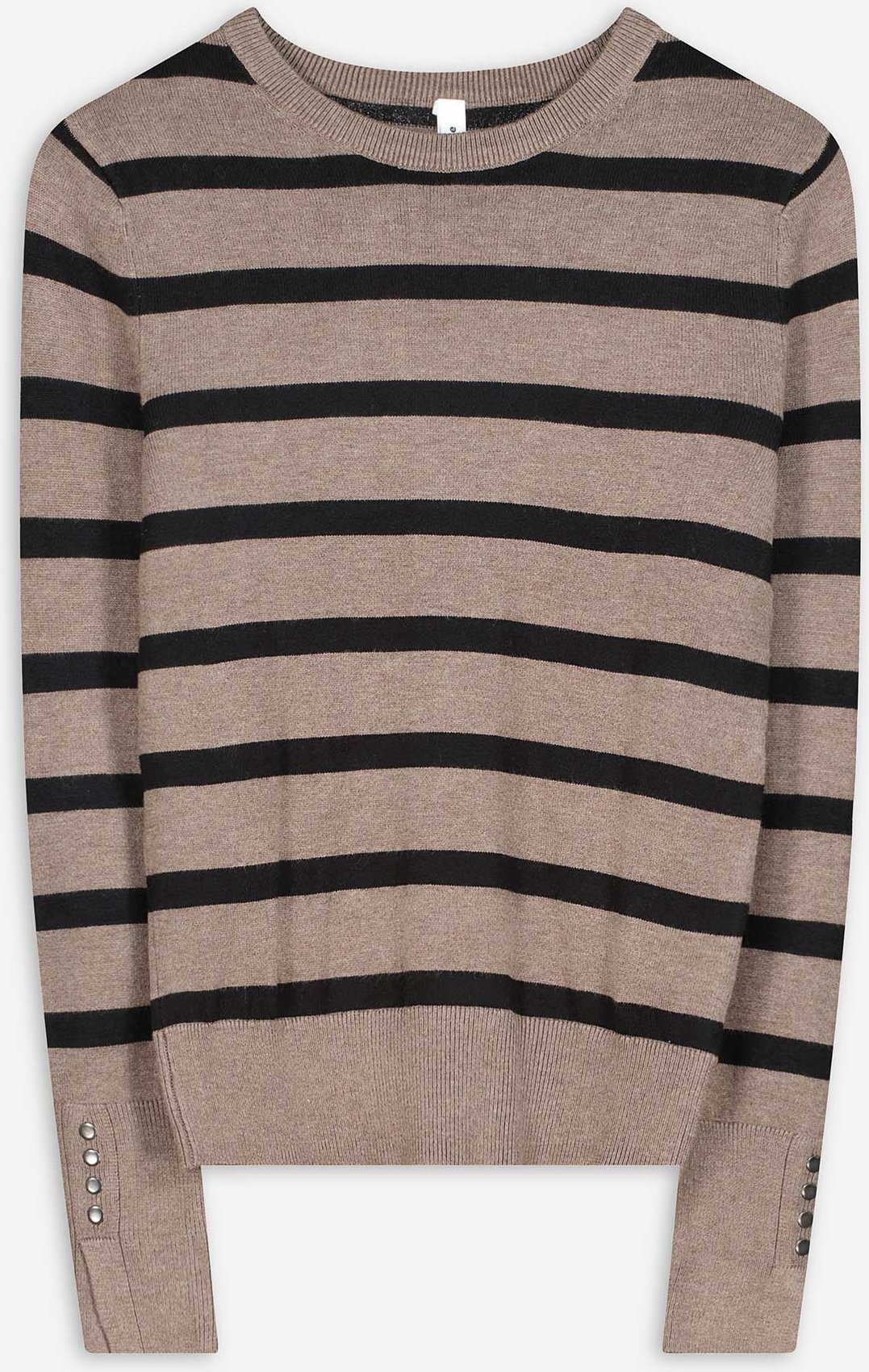 Strickpullover - Zierknöpfe - dunkelgrau