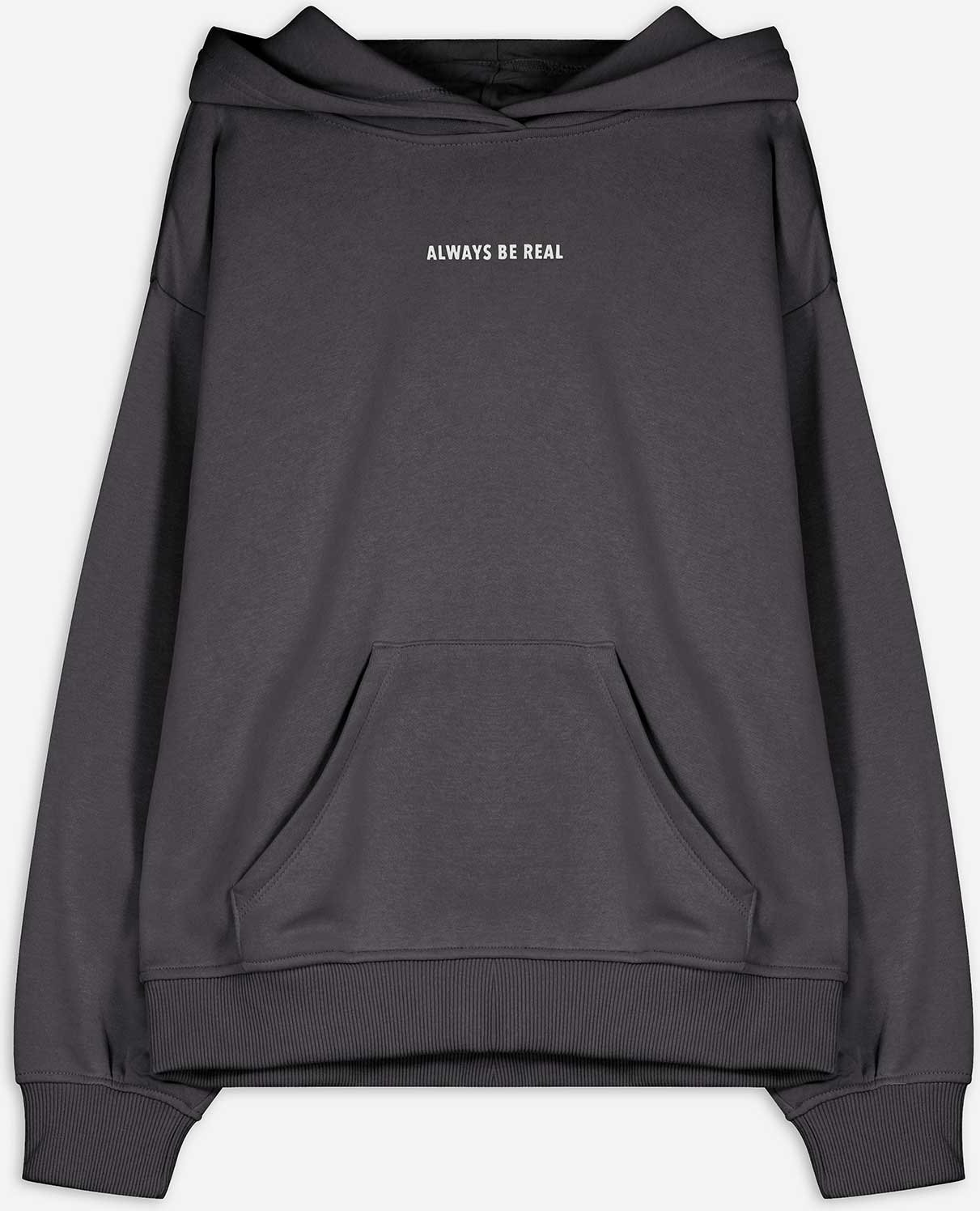 Hoodie - Print - dunkelgrau