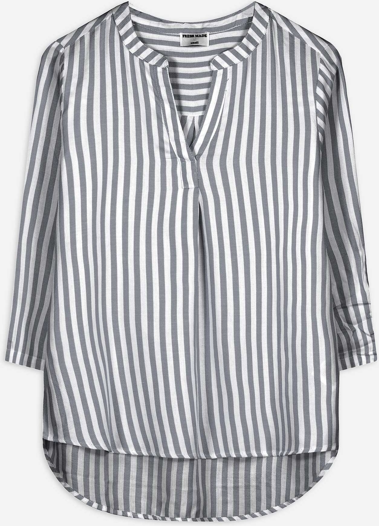 Bluse - Dreiviertelärmel - blau