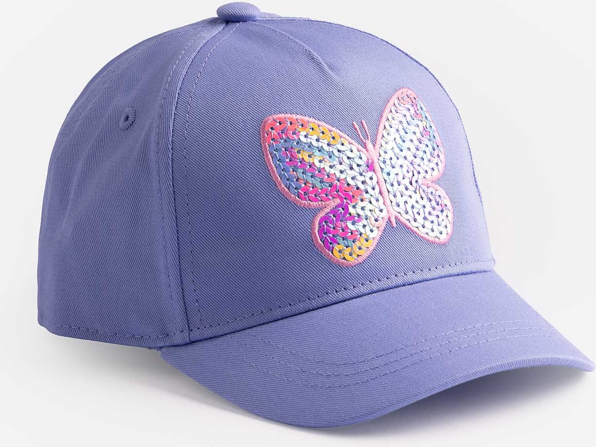 Basecap - Paillettenbesatz - lila