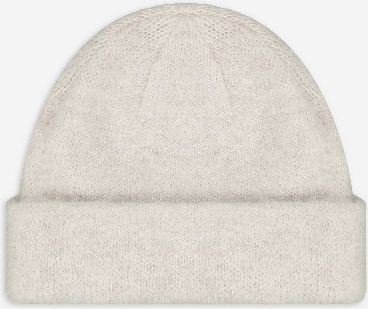 Mütze - Lurex - beige