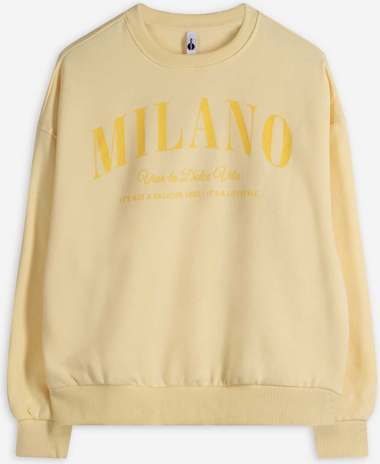 Sweatshirt - Schriftzug - hellgelb