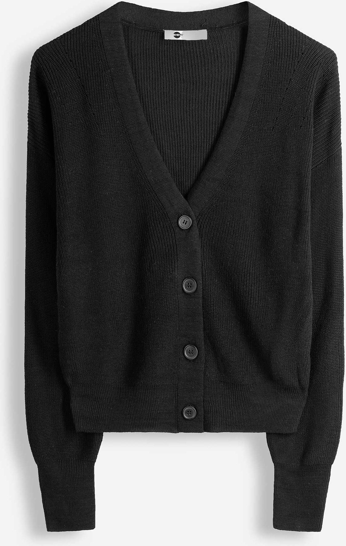 Strickjacke - V-Ausschnitt - schwarz