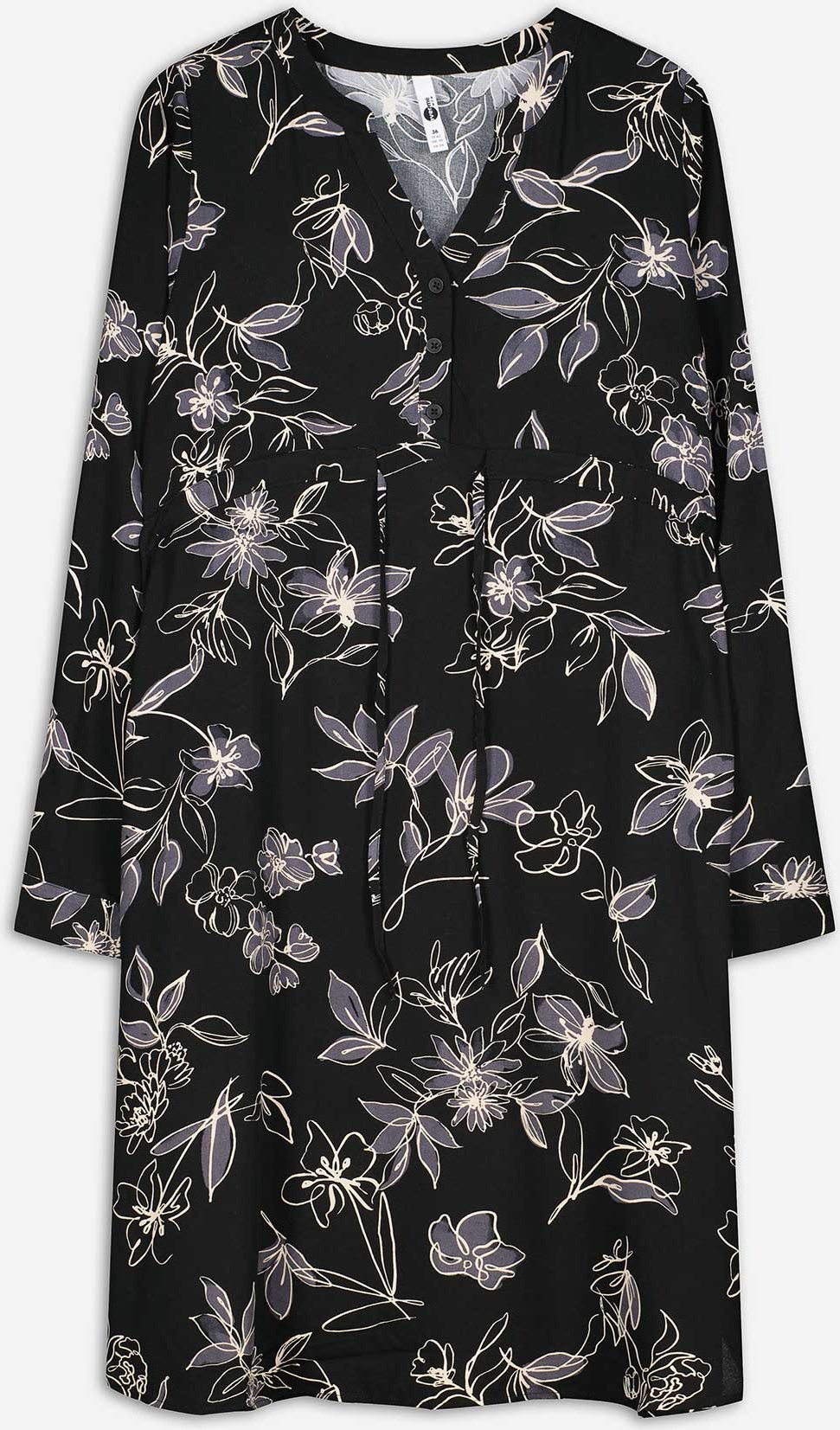 Umstandskleid - Tunnelzug am Saum - schwarz