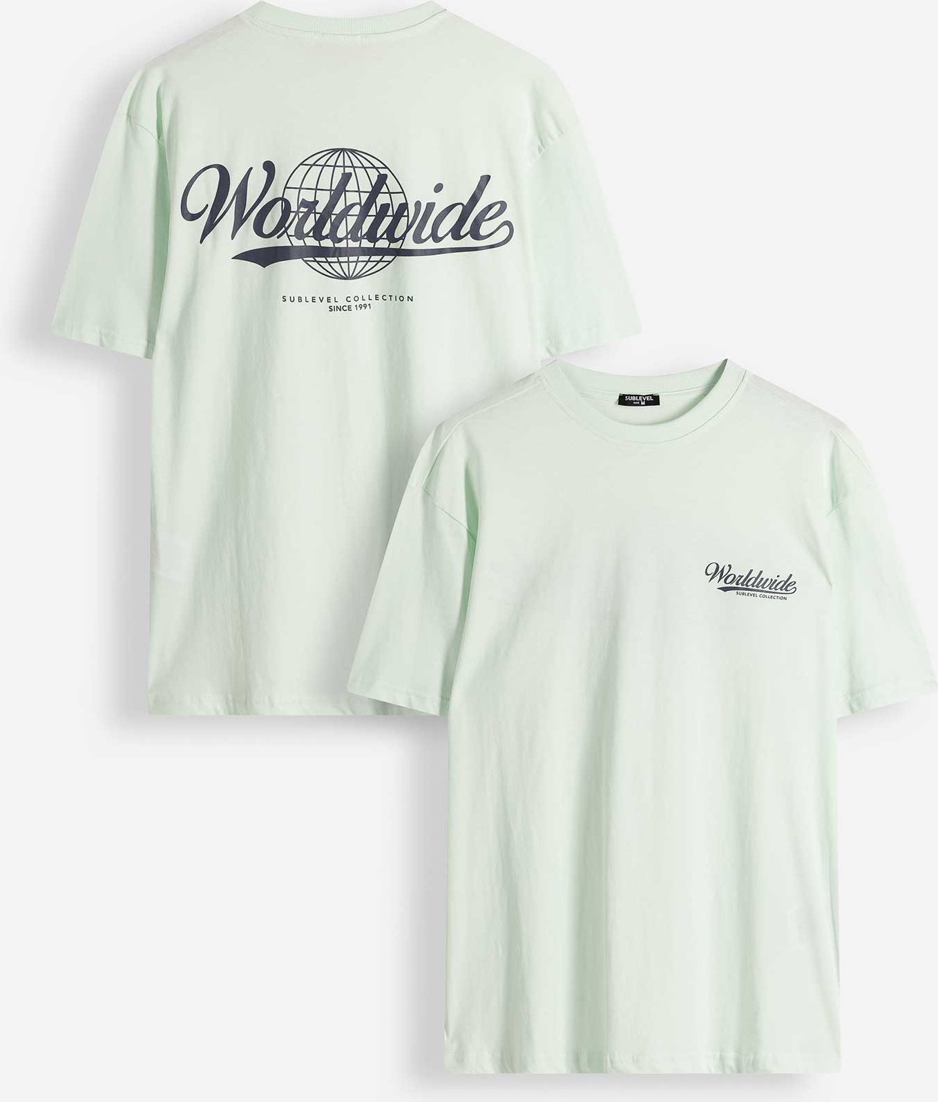 T-Shirt - Rückenprint - hellgrün