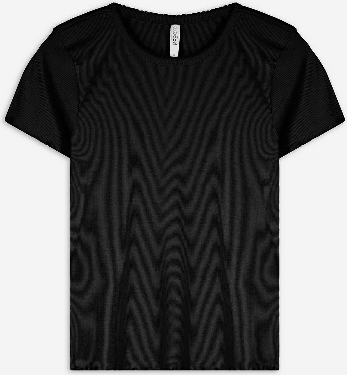 T-Shirt - Muschelsaum - schwarz