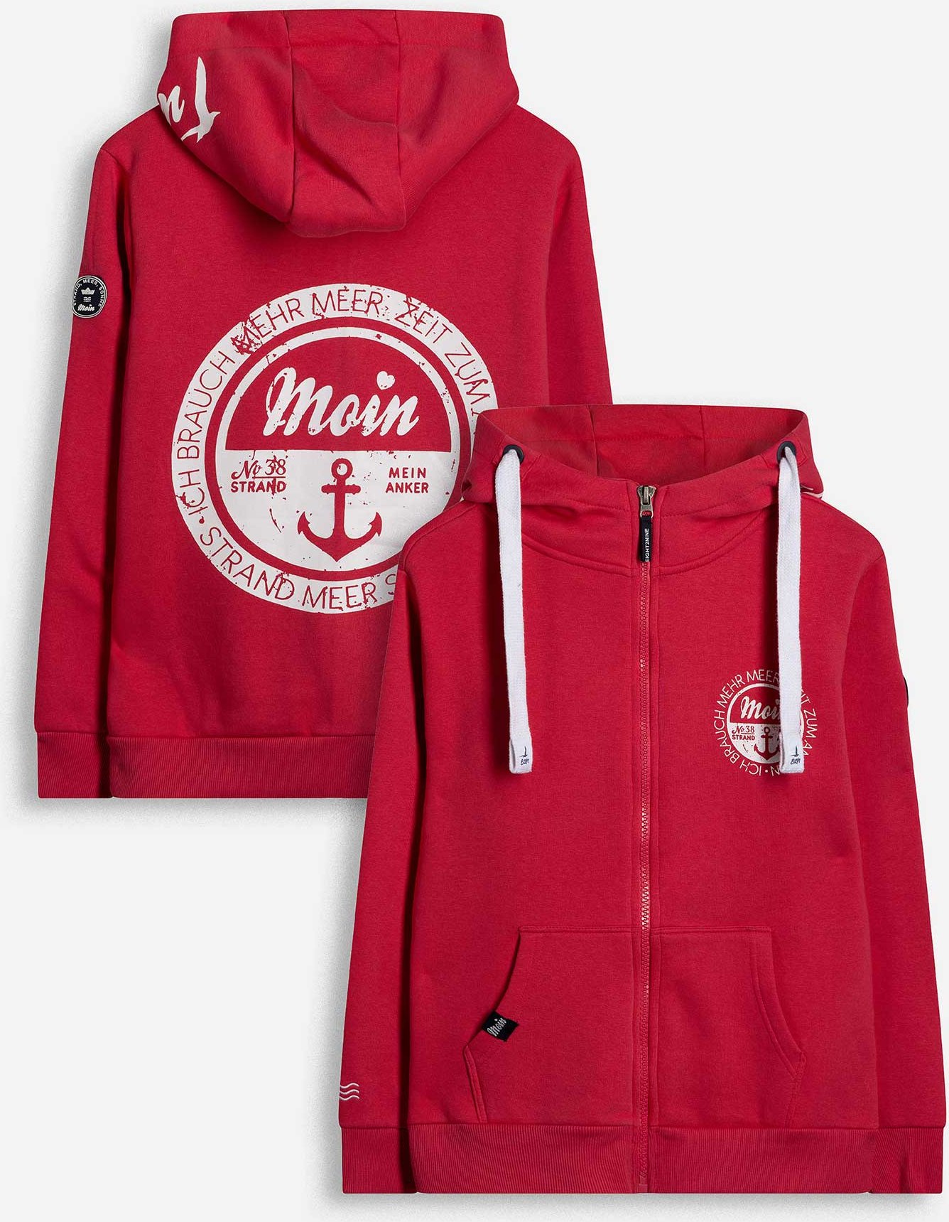 Sweatjacke - Print - rot