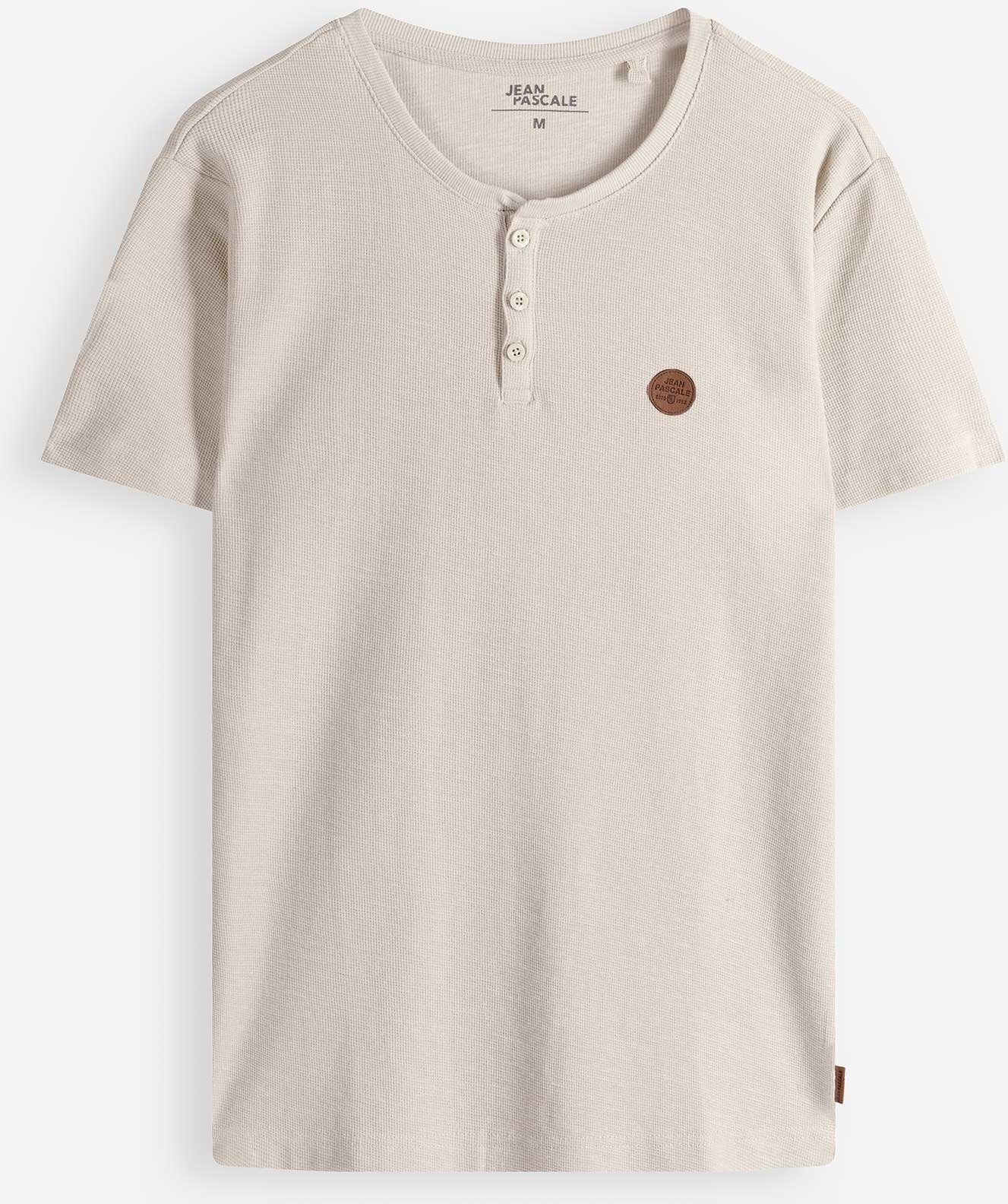 T-Shirt - Knopfleiste - beige