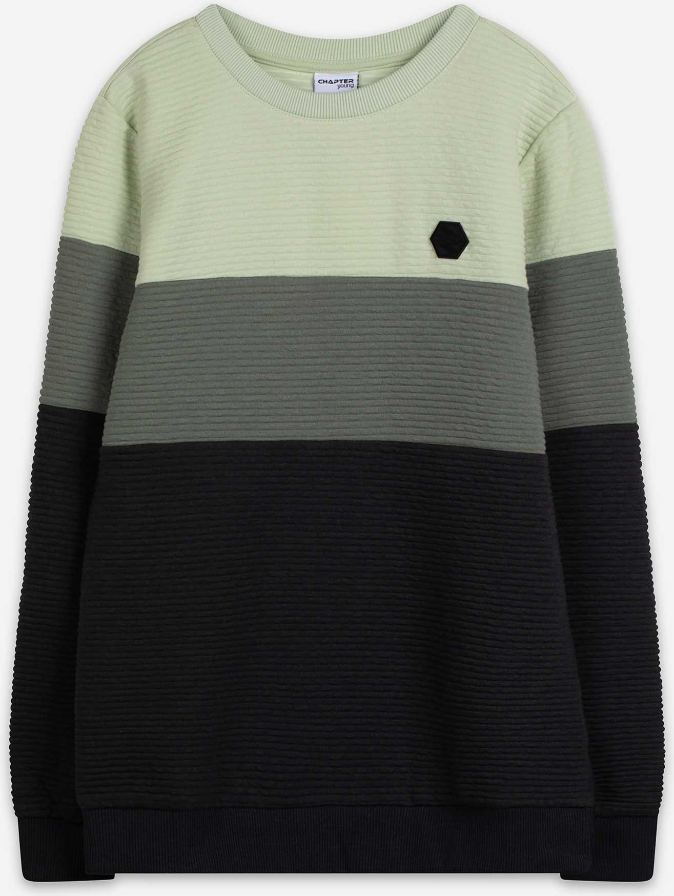 Sweatshirt - Color-Blocking - hellgrün