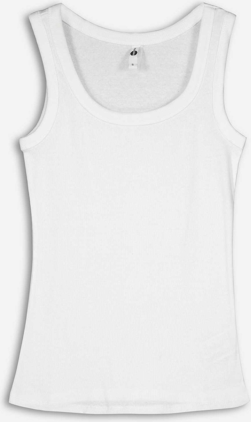 Top - Rippenstruktur - weiß
