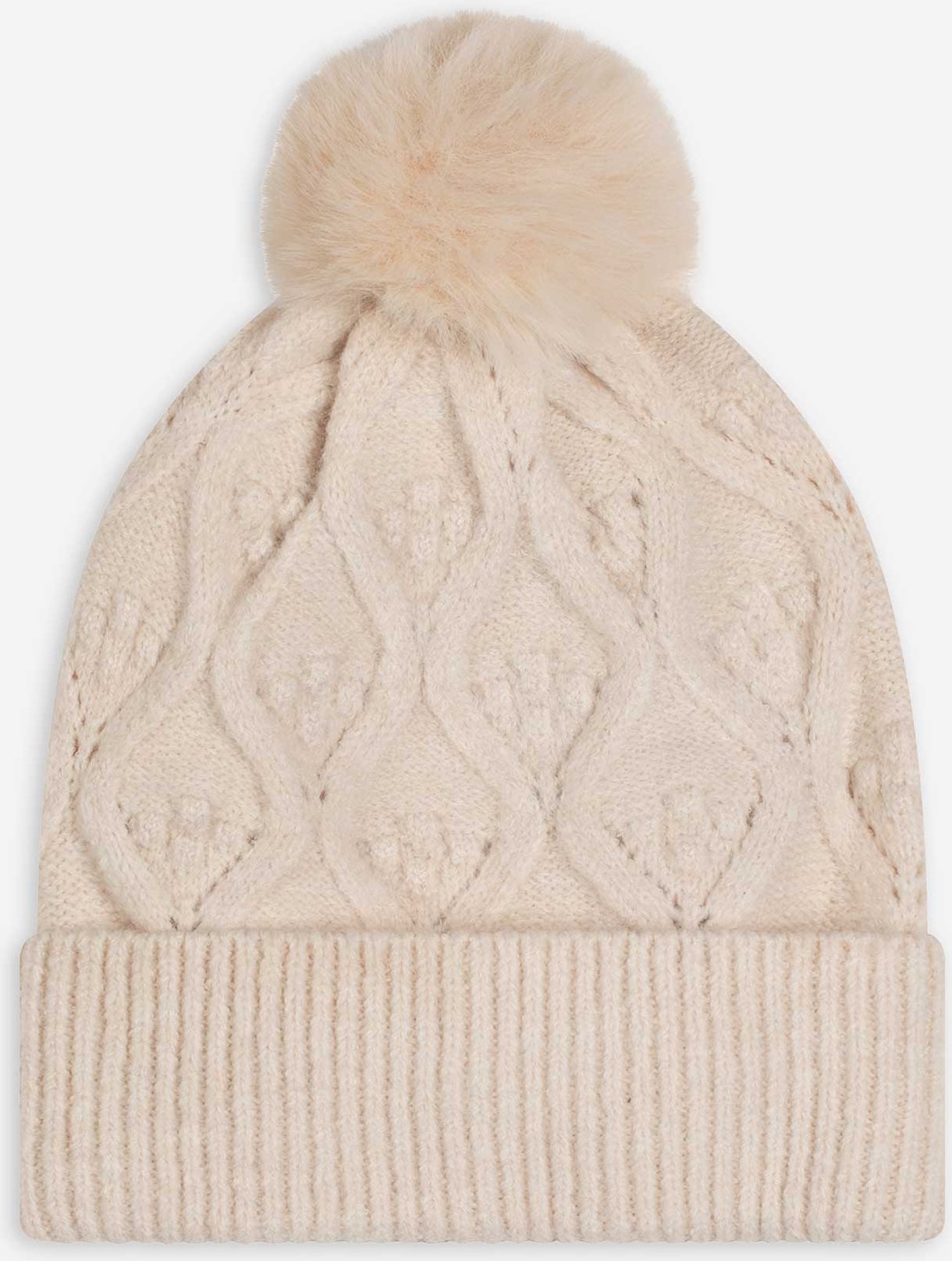 Mütze - Zopfstrick - hellgelb