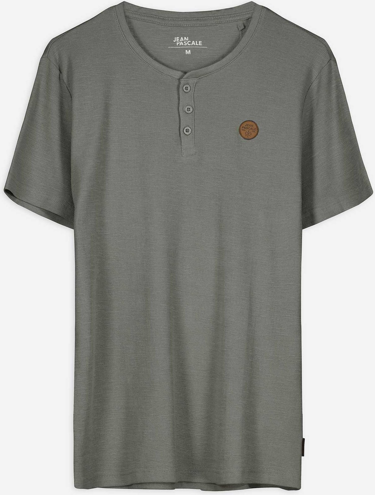 Thumbnail - T-Shirt - Knopfleiste - dunkelgrün