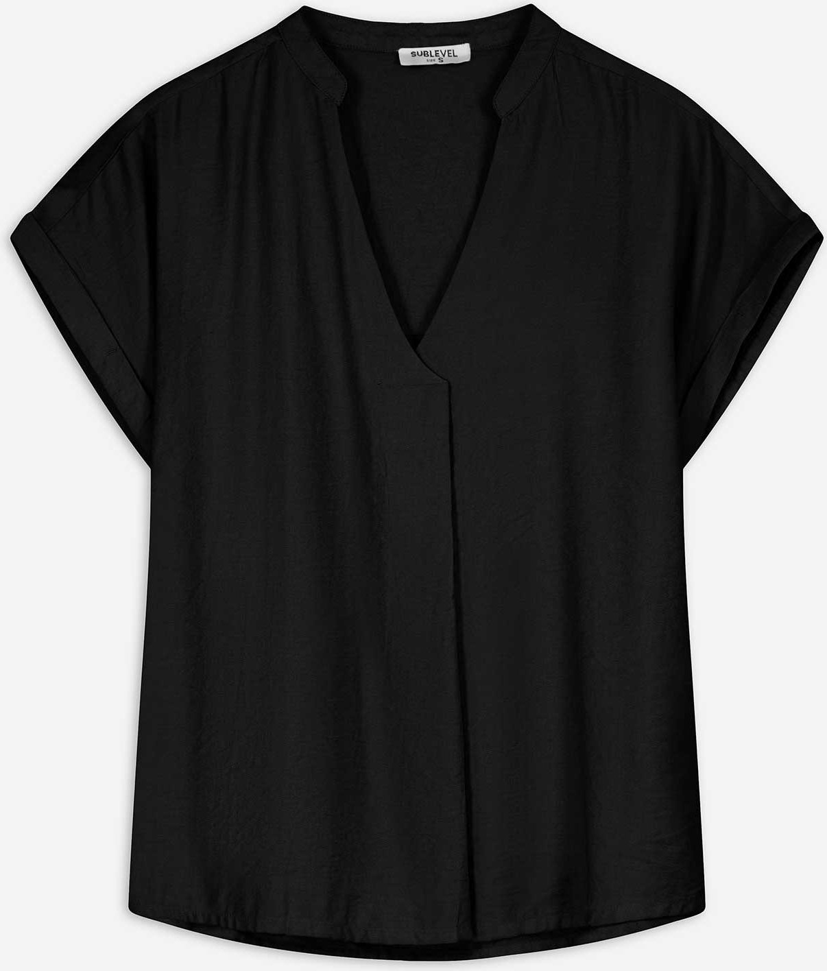 Thumbnail - Blusenshirt - einfarbig - schwarz