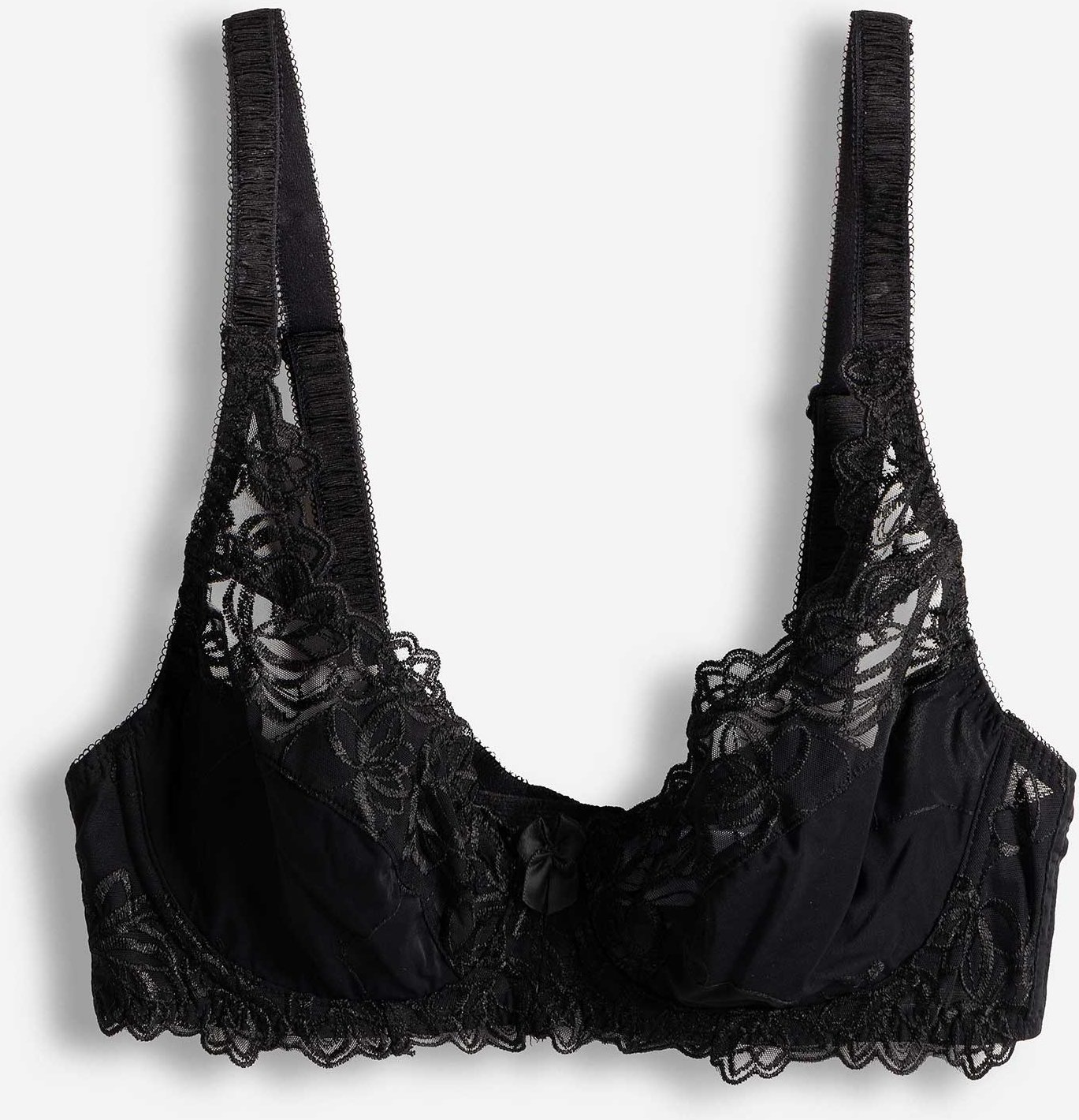 T-Shirt-BH - Stickereien - schwarz