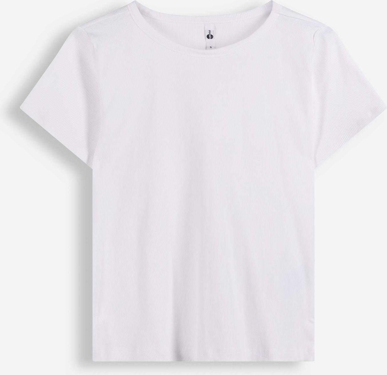 T-Shirt - Rippenstruktur - weiß