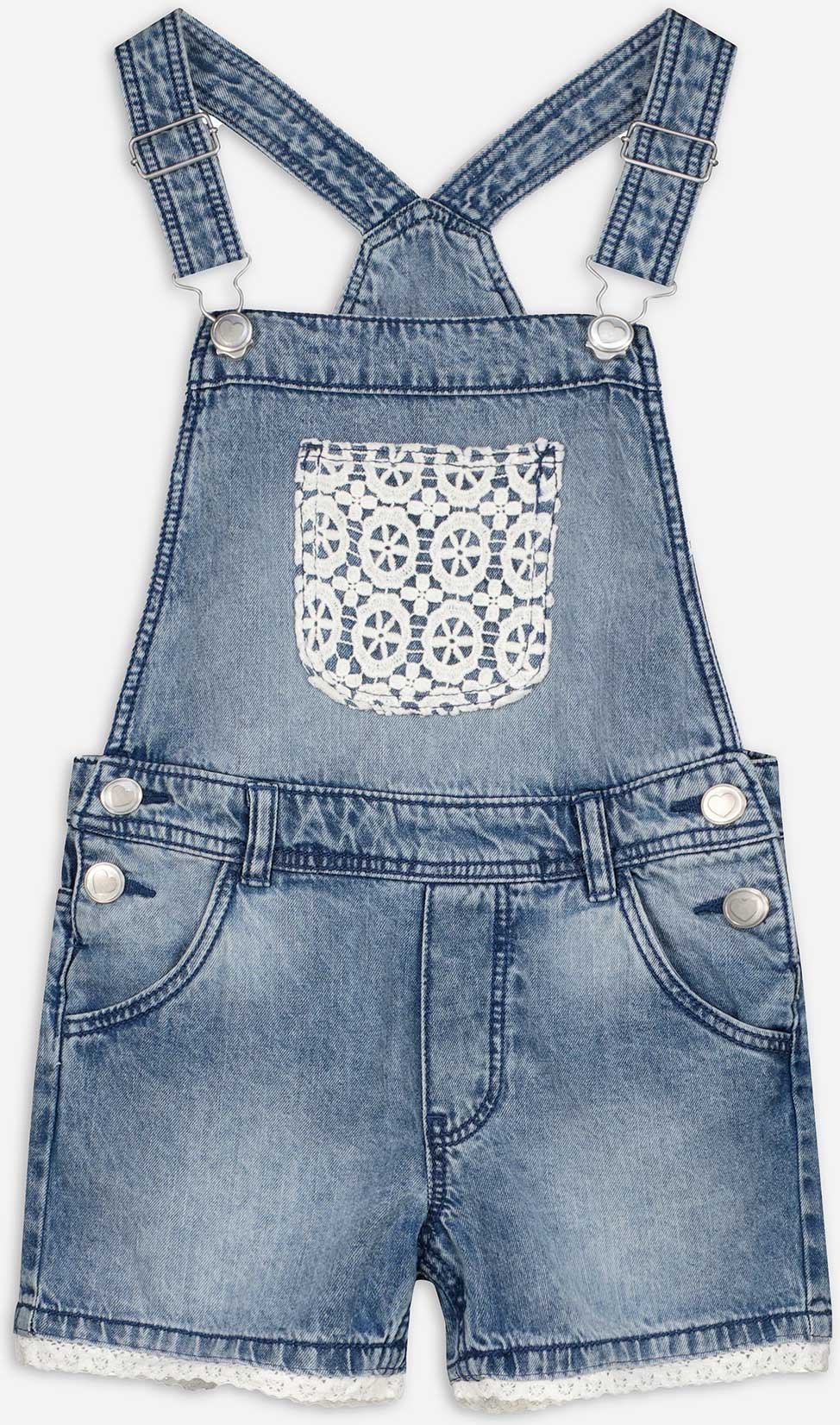Latzshorts - Denim - hellblau
