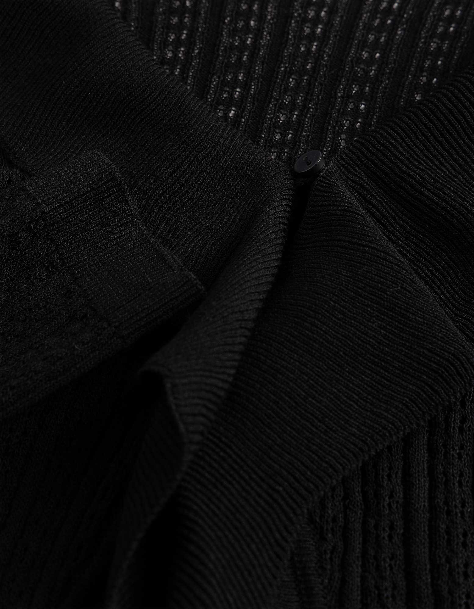 Cardigan - Pointelle - schwarz