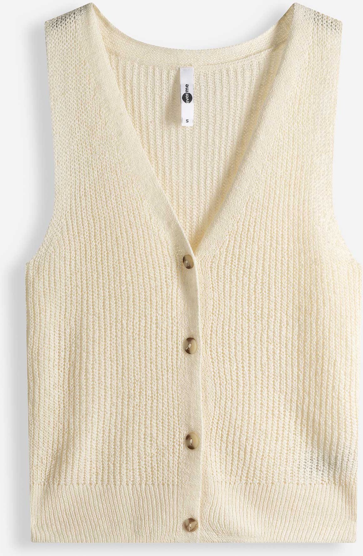 Stricktop - Knopfleiste - weiß