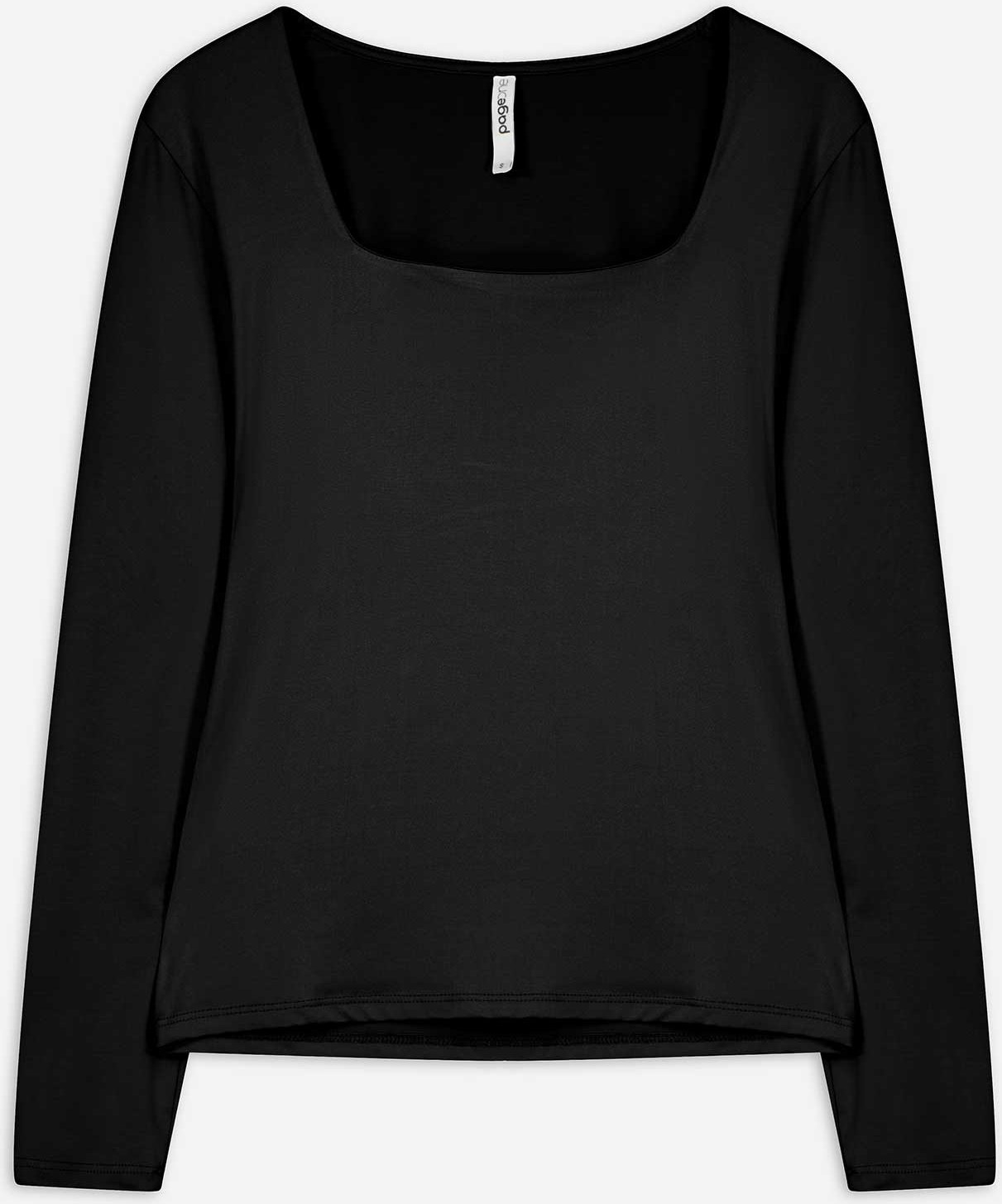 Langarmshirt - Slim Fit - schwarz