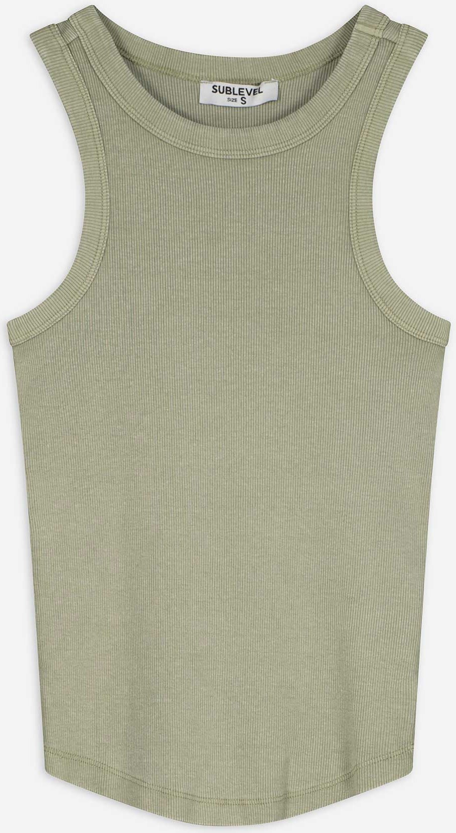 Top - Rippenstruktur - dunkelgrün