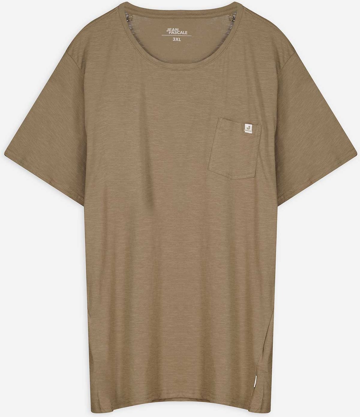 T-Shirt - Brusttasche - hellbraun