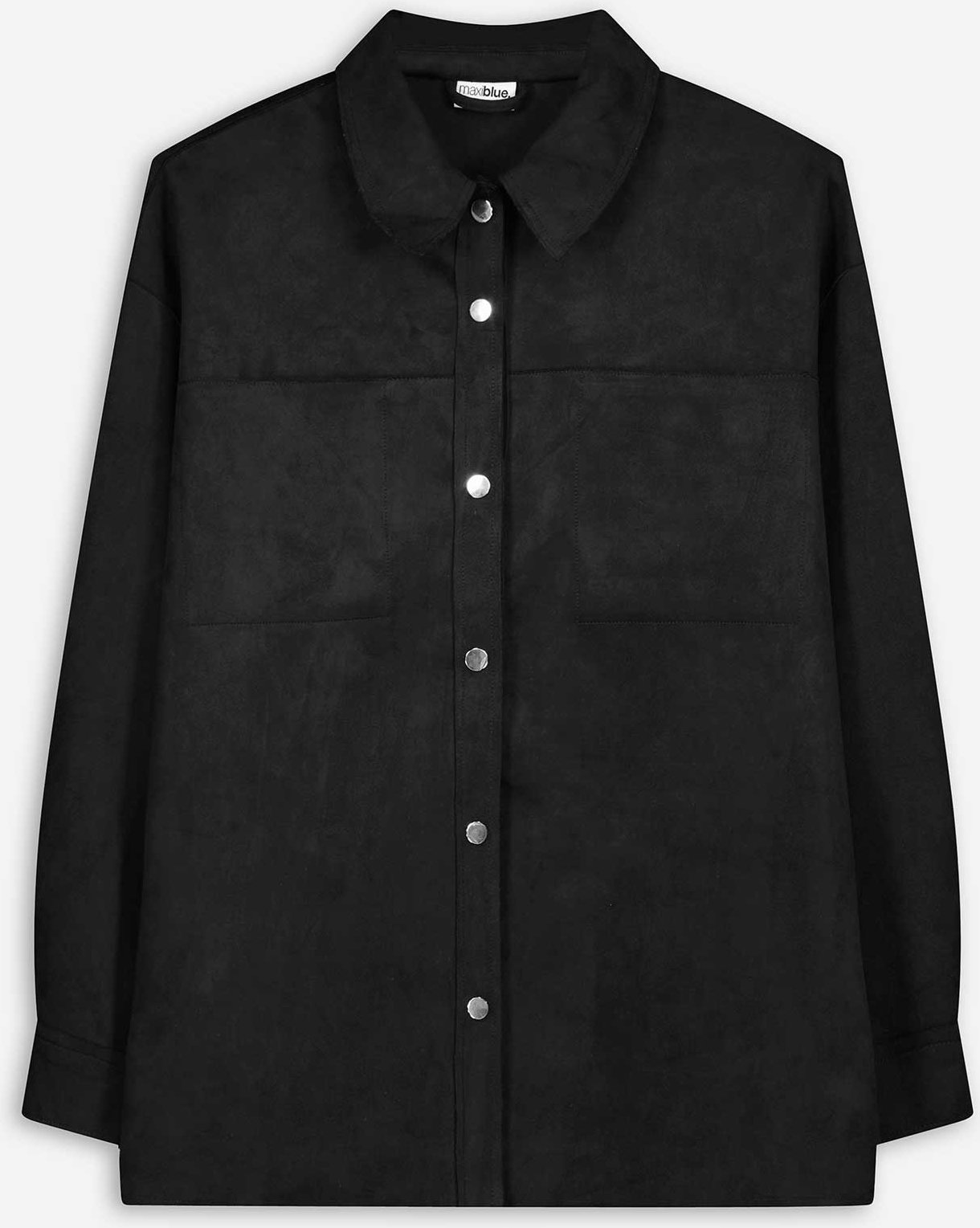 Thumbnail - Hemdbluse - Wildlederimitat - schwarz