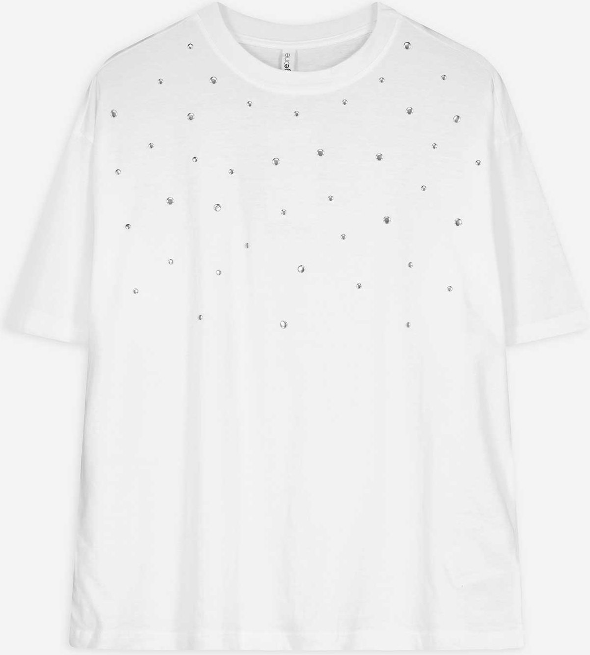 T-Shirt - Nietenbesatz - weiß