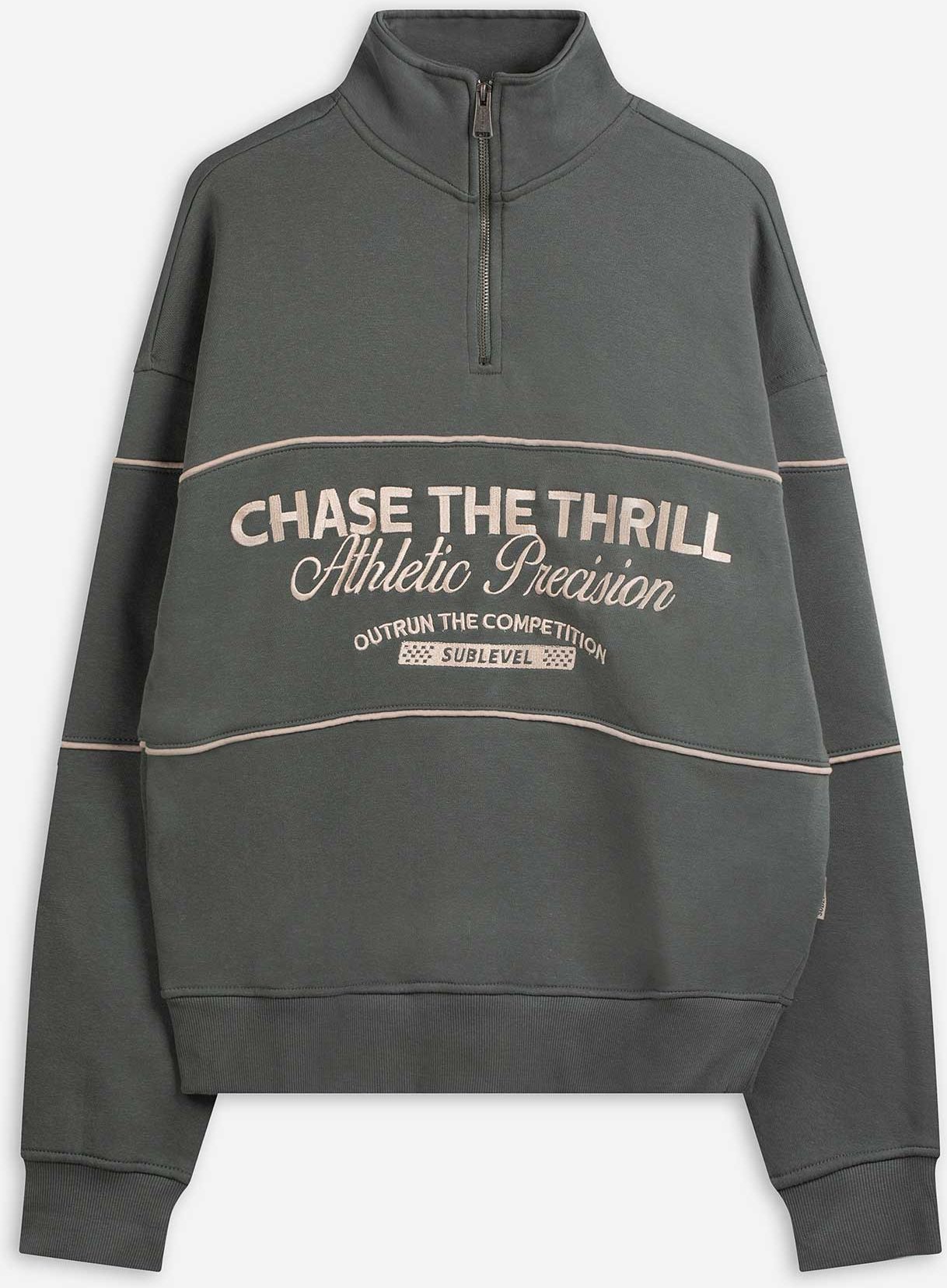 Sweatshirt - Troyer - dunkelgrün