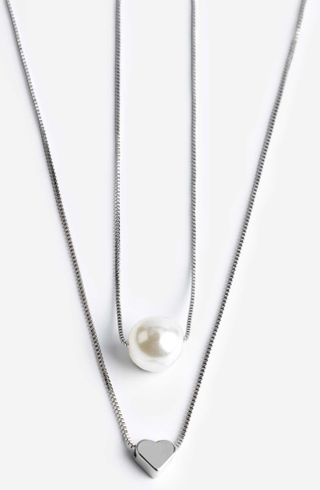 Kette - 2er-Pack - silberfarben