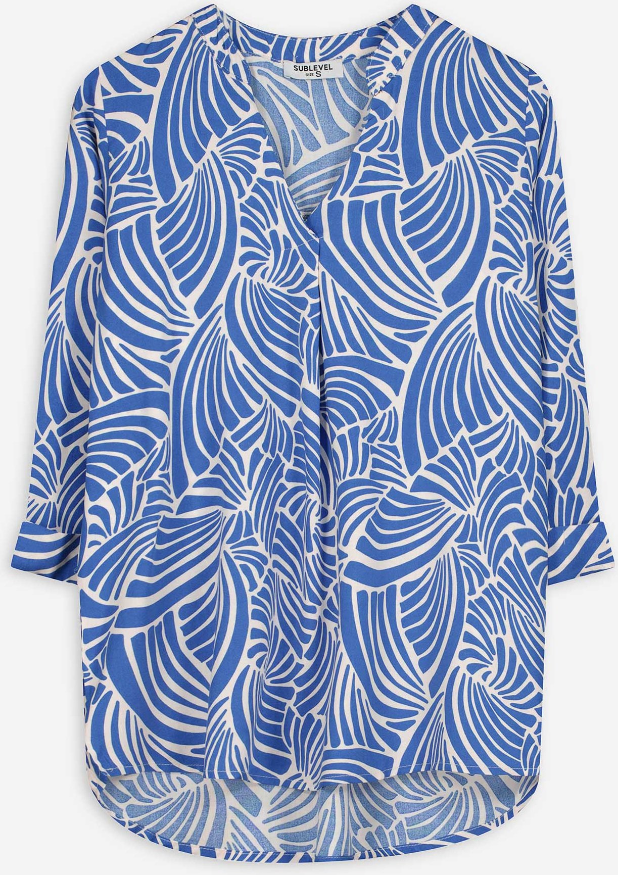 Thumbnail - Bluse - Allover-Muster - hellblau
