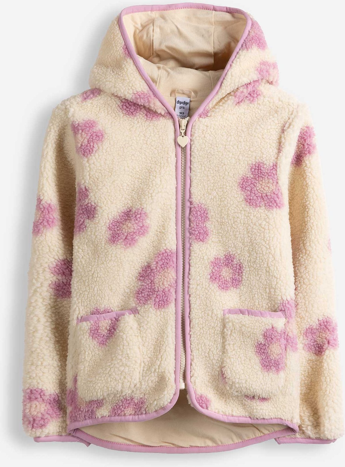 Jacke - Teddyfell - beige