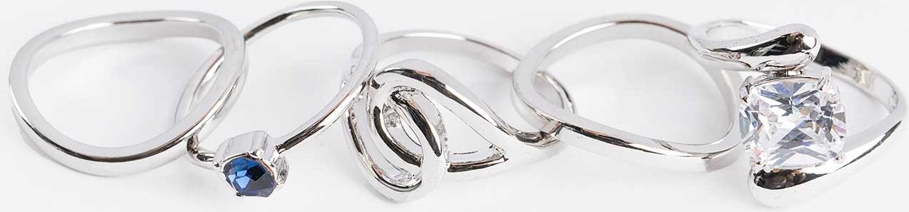 Ring - 5er-Pack - silberfarben