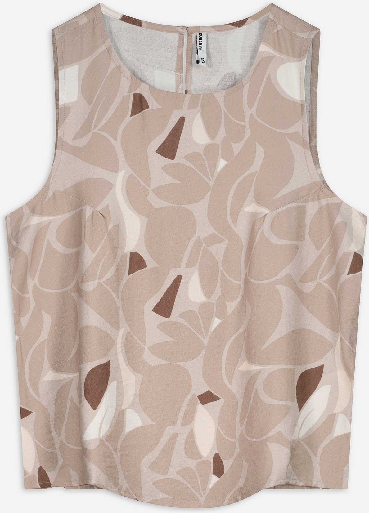 Blusenshirt - Allover-Print - beige
