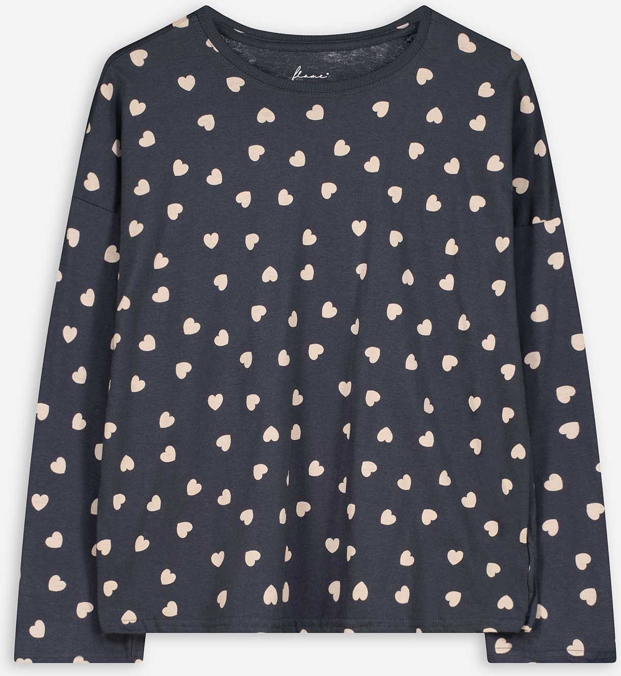 Pyjamaoberteil - Baumwolle - dunkelgrau