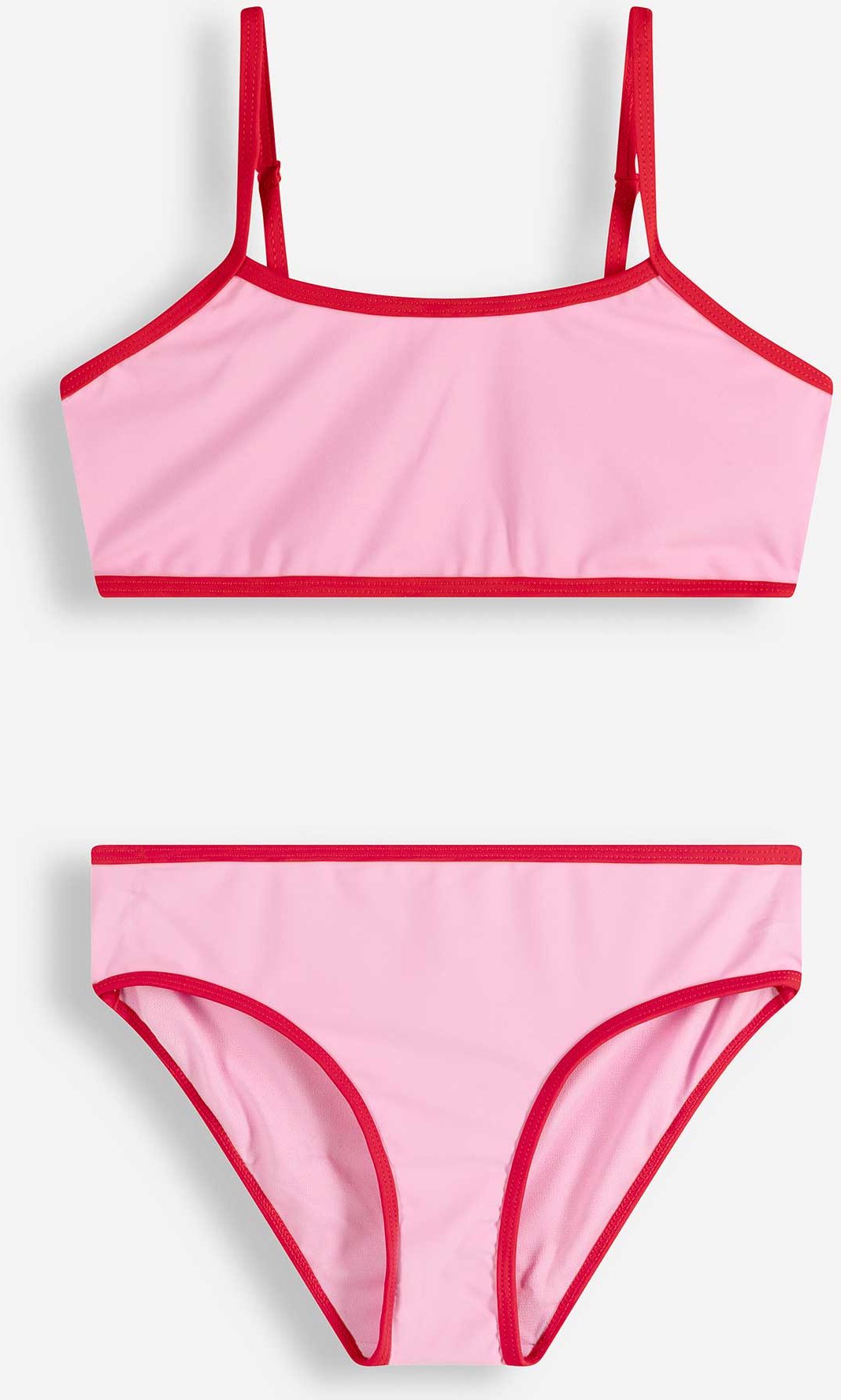 Set aus Bikinitop und Bikinislip - Elastischer Bund - rosa