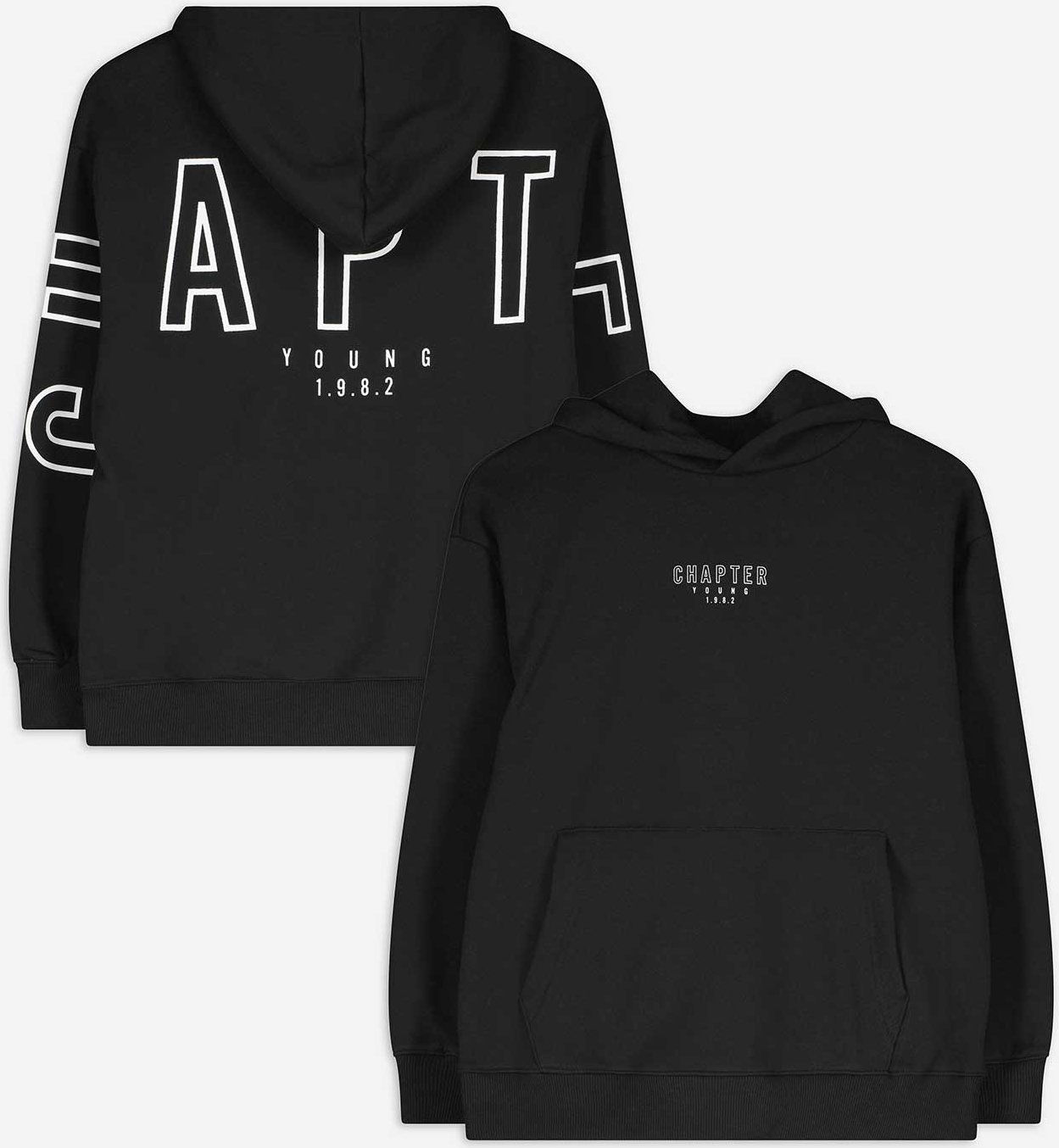 Hoodie - Oversized Fit - schwarz