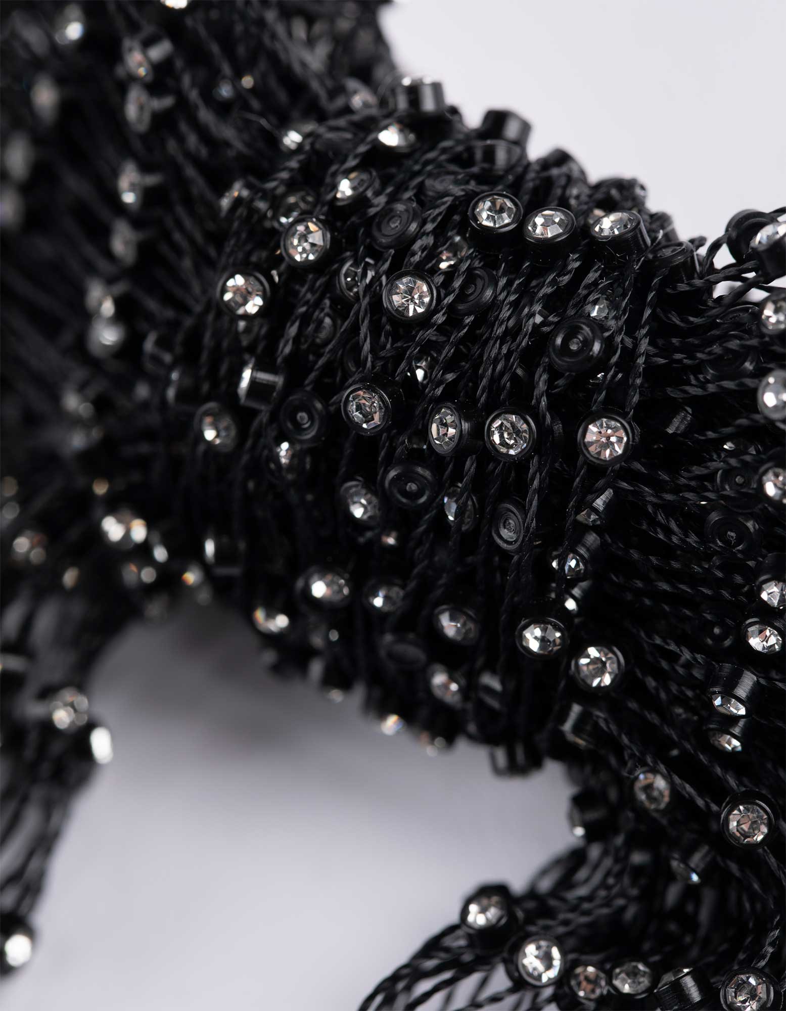 Haarklammer - Ziersteine - schwarz