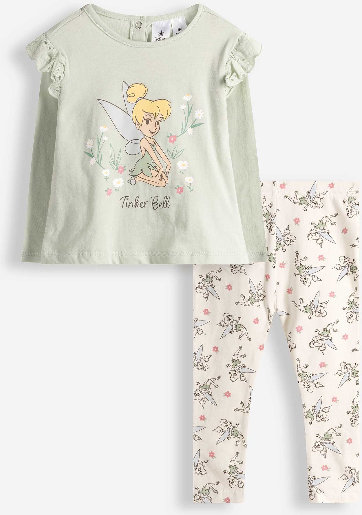 Set aus Langarmshirt und Leggings - Tinkerbell - hellgrün