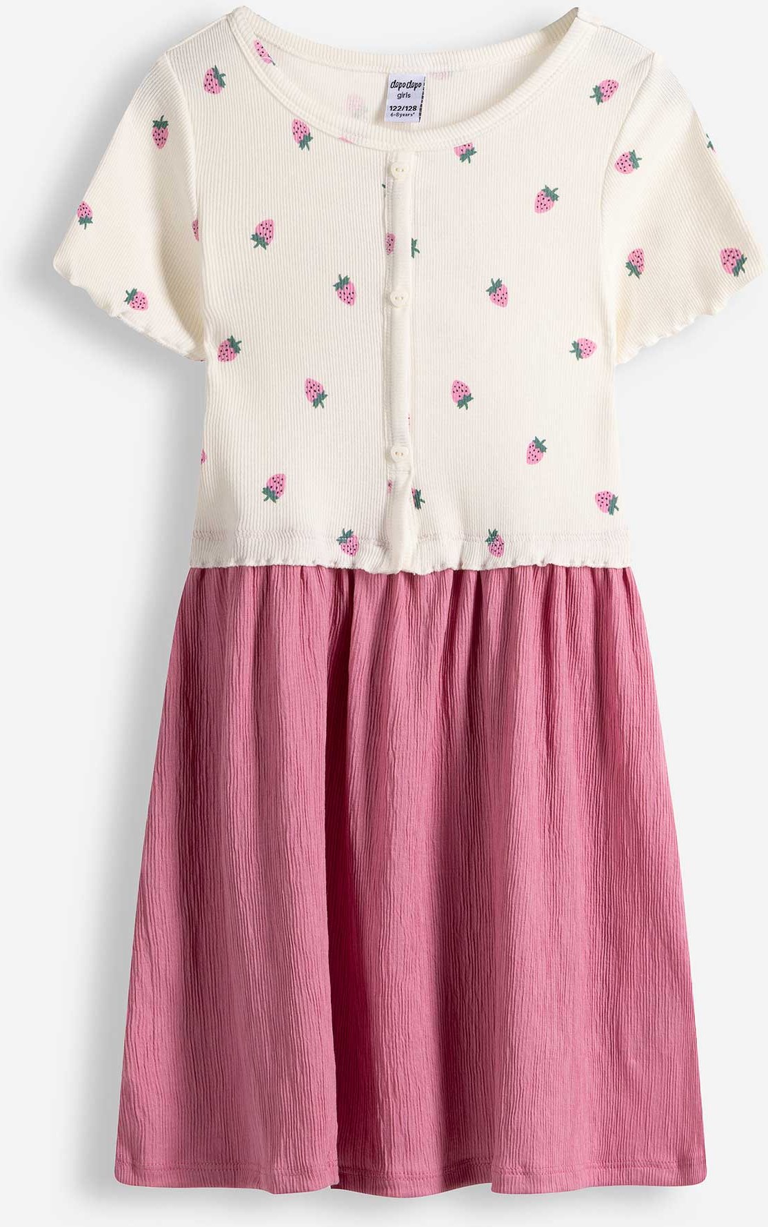 Kleid - Allover-Print - weiß