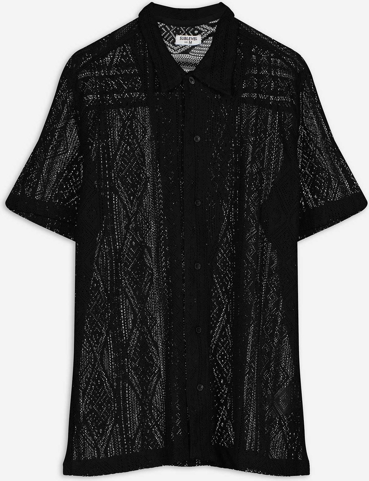 Hemd - Lochstrick - schwarz