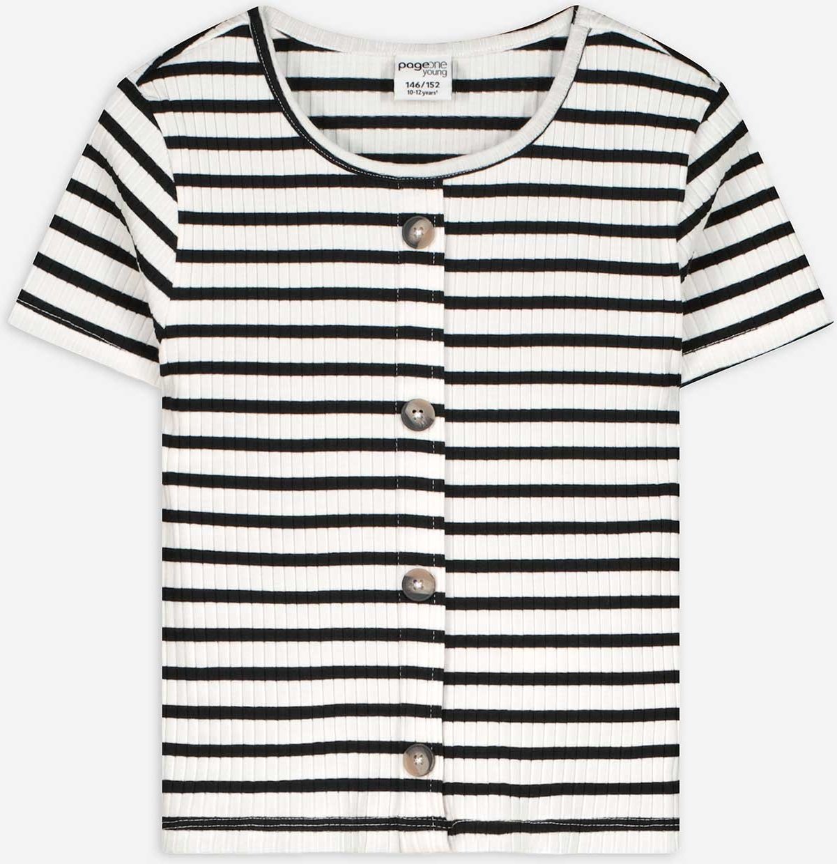 T-Shirt - Streifen - weiß