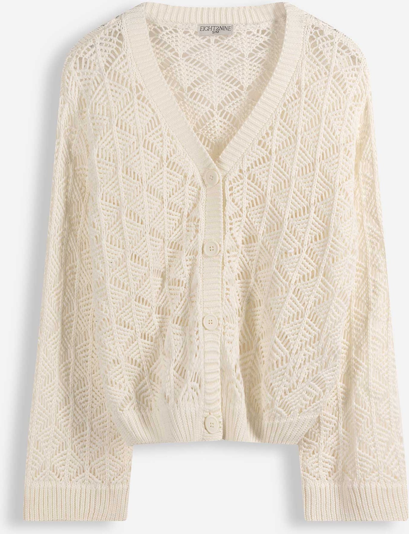 Cardigan - V-Ausschnitt - beige