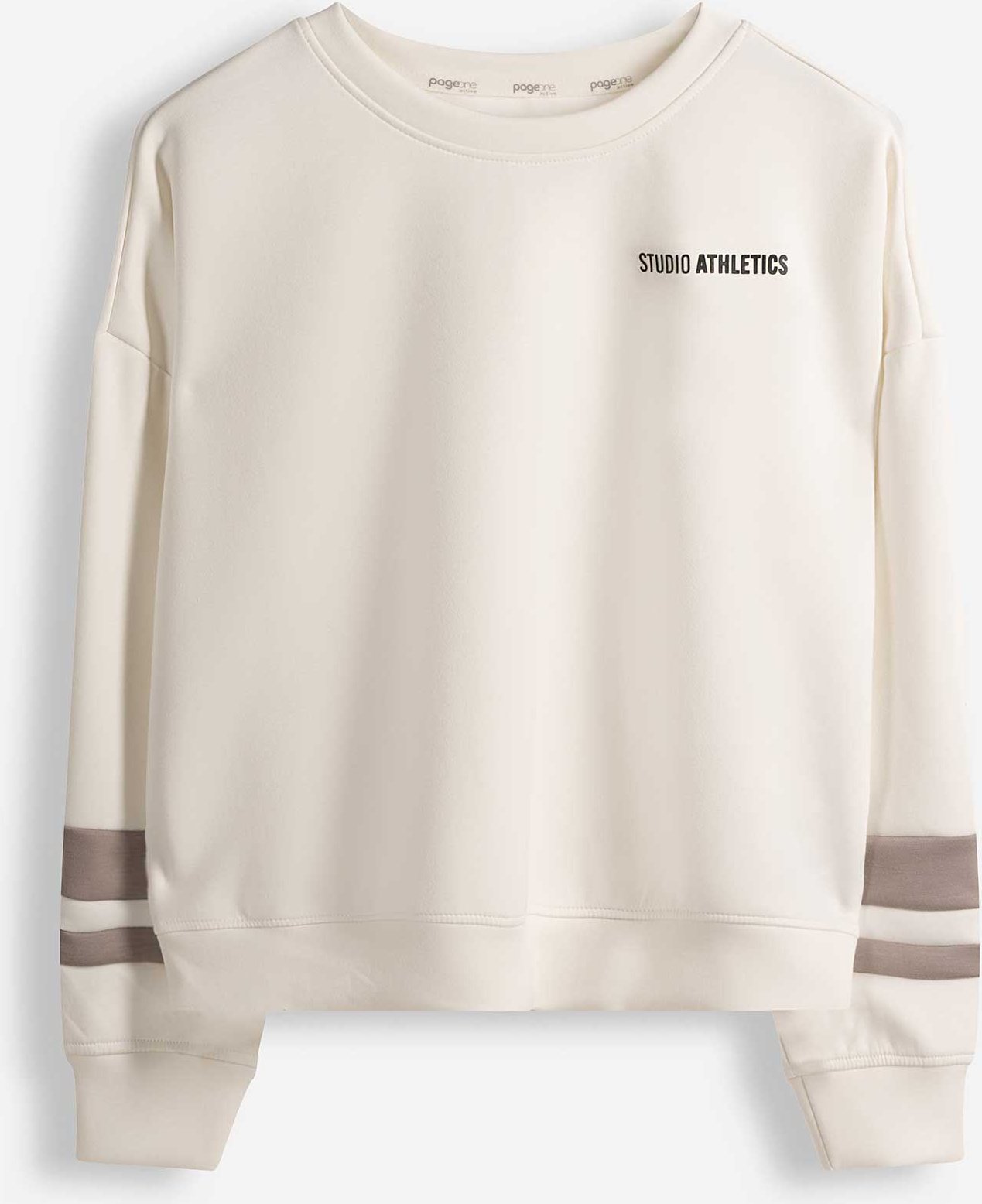 Sweatshirt - Kontrasteinsätze - weiß