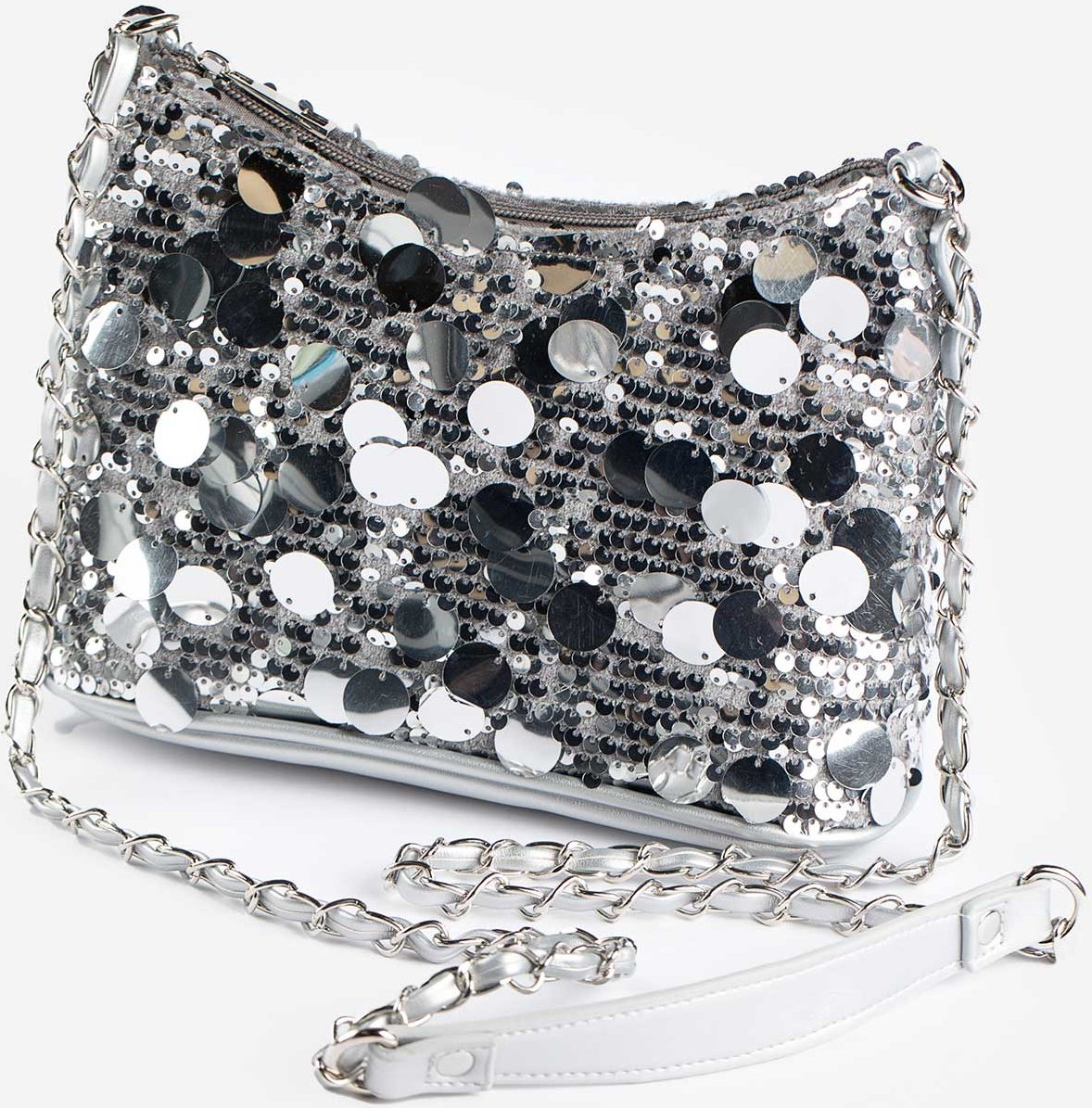 Tasche - Wendepailletten - silberfarben
