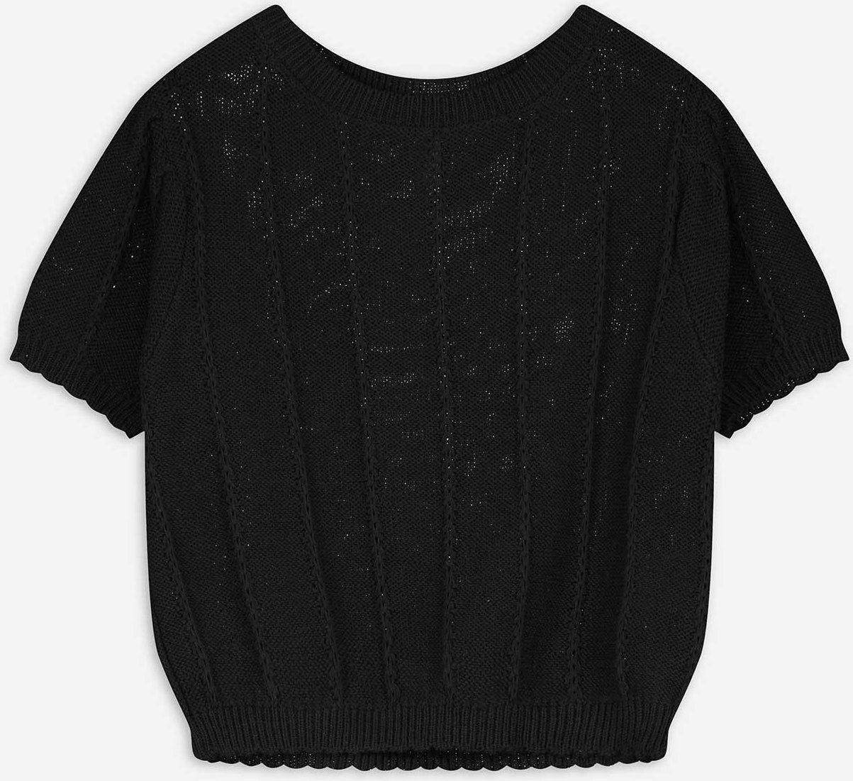 Thumbnail - Strickshirt - einfarbig - schwarz