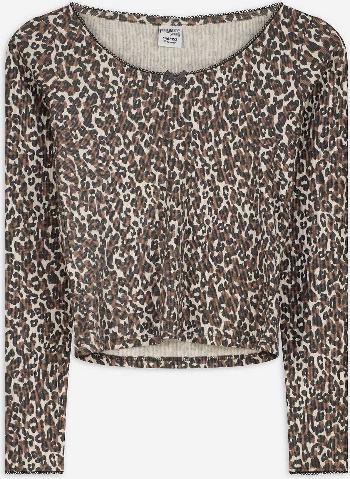 Thumbnail - Langarmshirt - Leopardenmuster - beige