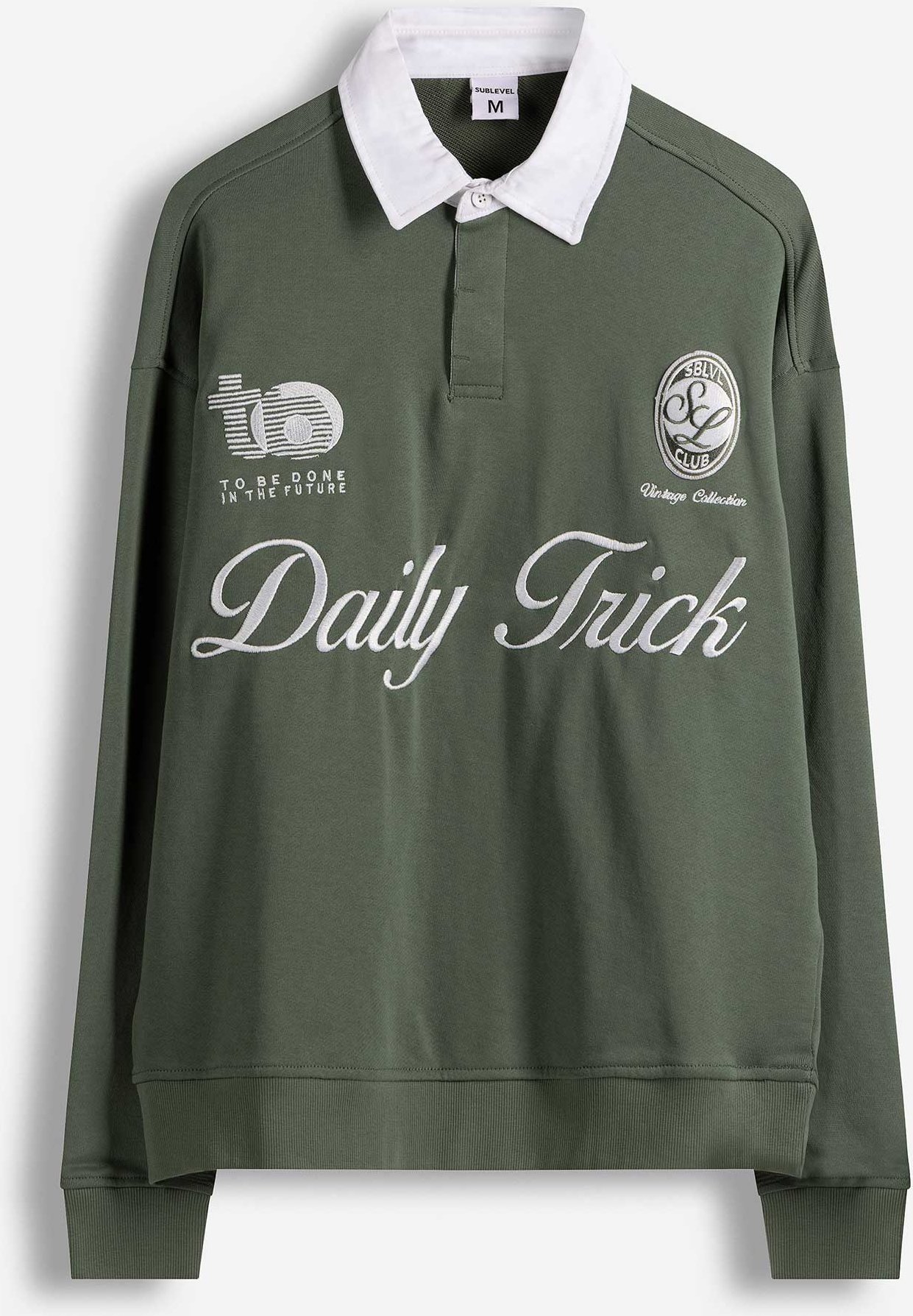 Sweatshirt - Polokragen - dunkelgrün