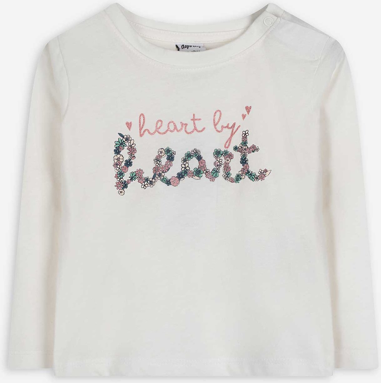 Langarmshirt - Glitzerprint - weiß